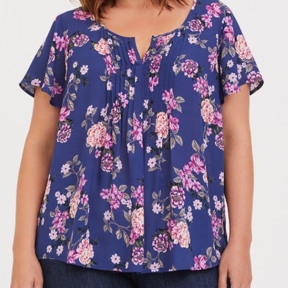 torrid Tops - Torrid floral Chiffon Blouse New